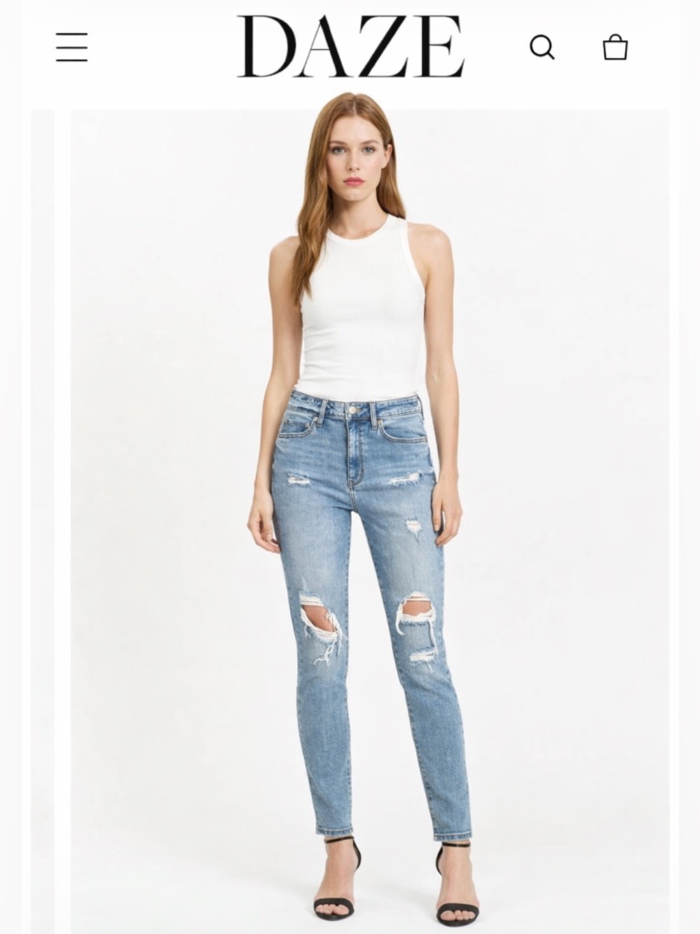 🌸DAZE denim Moneymaker High Rise Vintage Skinny size 30 NWT Y2K distressed